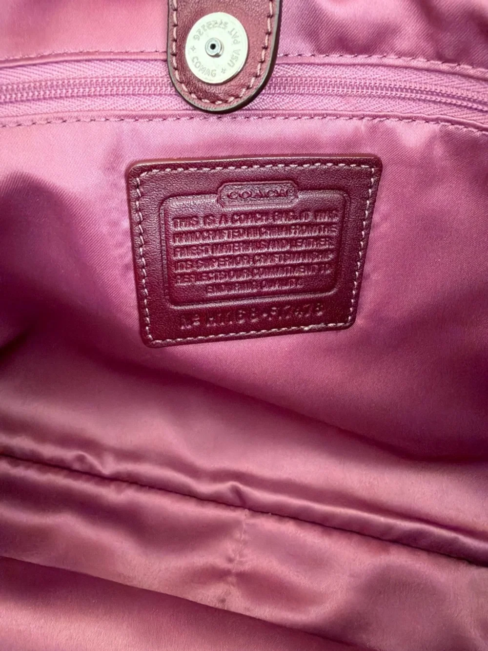 Coach Burgundy Signature Jacquard Shoulder Bag - Picture 8 of 8